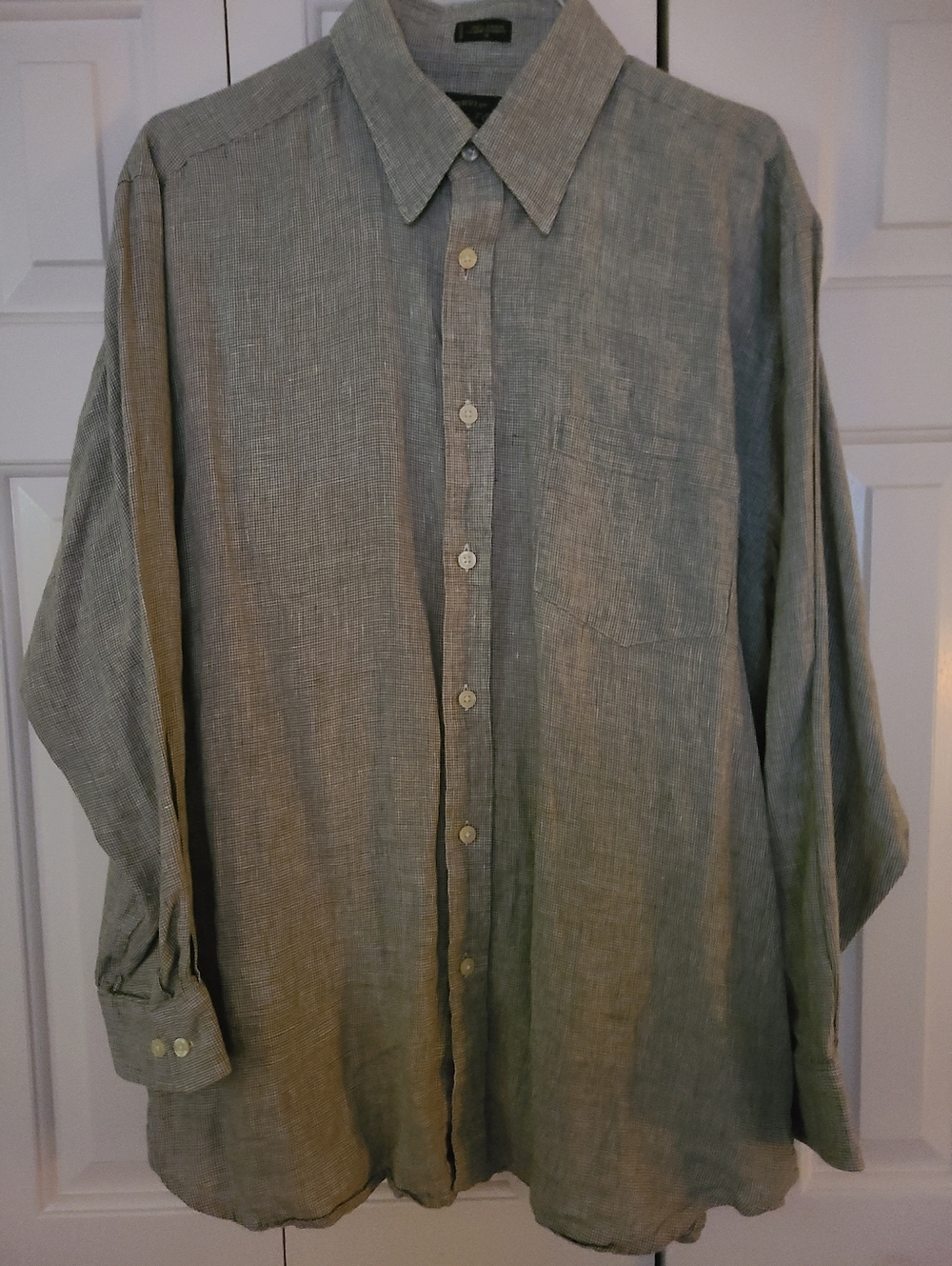 Men's Lightweight Linen Button-Up Shirt - Gray Retirement Sale!!!